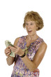 Woman holding a fist full of money Woman holding a fist full of money