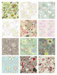 set of seamless floral background