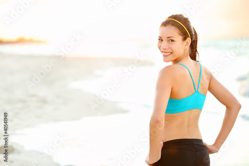 Photo: Fitness girl on beach Fitness girl on beach