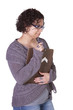Beautiful Hispanic Woman With a Clipboard Beautiful Hispanic Woman With a Clipboard