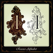capitals and initials in the rococo style hand-made