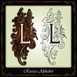 capitals and initials in the rococo style hand-made