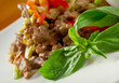 salad with meat ,cracker and basil salad with meat ,cracker and basil