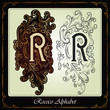 capitals and initials in the rococo style hand-made