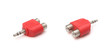 two views audio input & output plug with clipping path two views audio input & output plug with clipping path