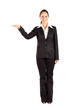 businesswoman presenting on white background