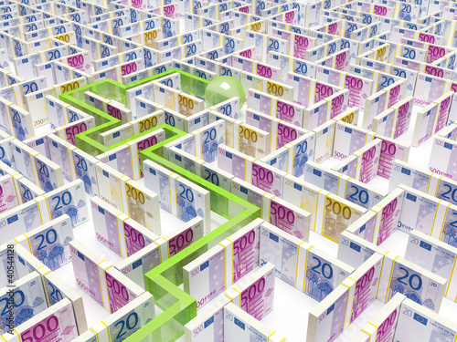 Photo: Financial Maze Labyrinth whith path Financial Maze Labyrinth whith path