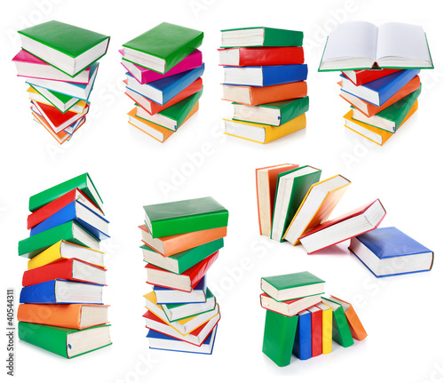 Photo: Stack of colorful books isolated on white Stack of colorful books isolated on white