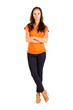 casual middle aged woman full length portrait