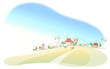 Houses on landscape