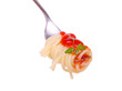 spaghetti on fork