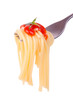 spaghetti on fork