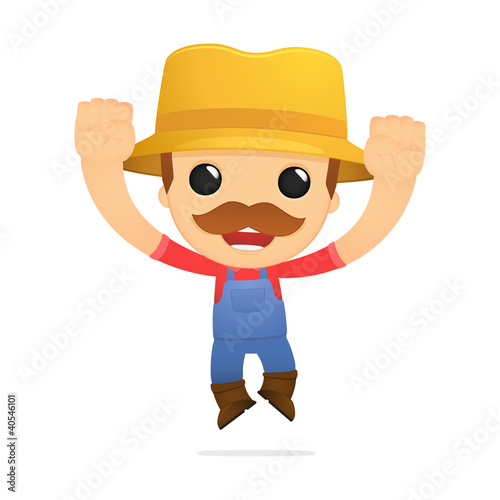 Vector: funny cartoon farmer funny cartoon farmer