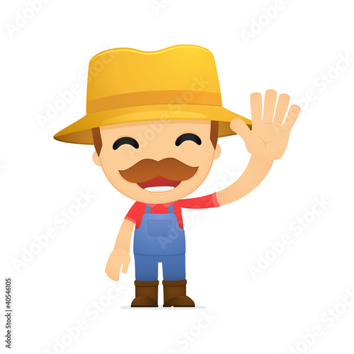 Vector: funny cartoon farmer funny cartoon farmer