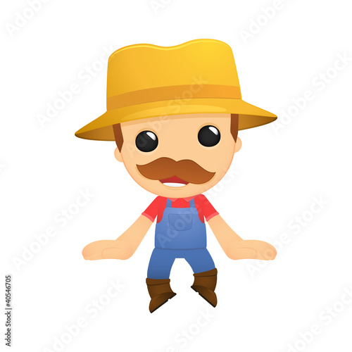Vector: funny cartoon farmer funny cartoon farmer