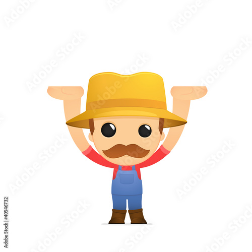 Vector: funny cartoon farmer funny cartoon farmer