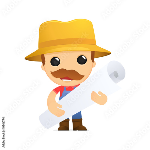 Vector: funny cartoon farmer funny cartoon farmer