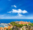 panoramic view of Monaco with palace and harbor