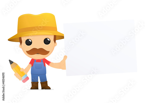 Vector: funny cartoon farmer funny cartoon farmer