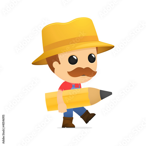 Vector: funny cartoon farmer funny cartoon farmer