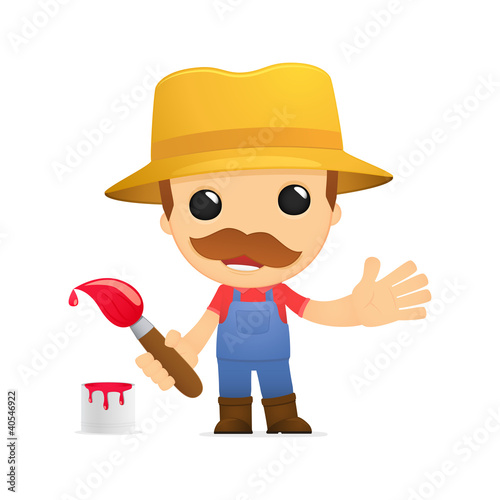 Vector: funny cartoon farmer funny cartoon farmer
