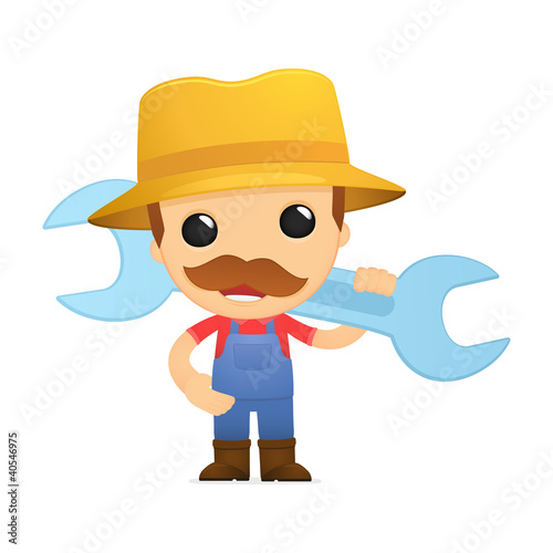 Vector: funny cartoon farmer funny cartoon farmer