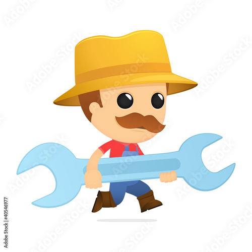 Vector: funny cartoon farmer funny cartoon farmer