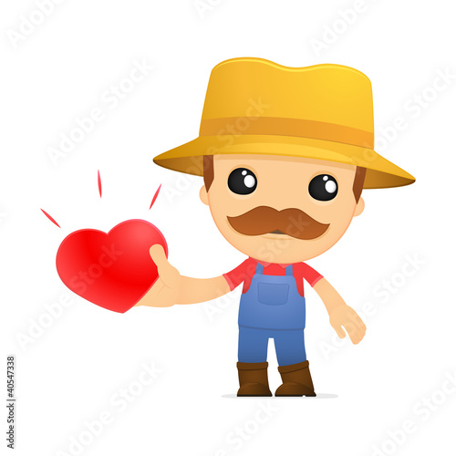 Vector: funny cartoon farmer funny cartoon farmer
