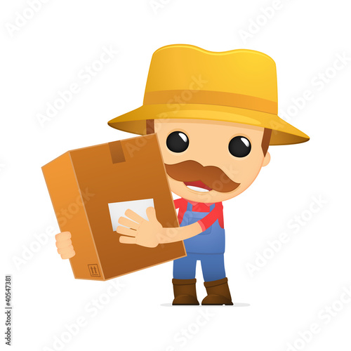 Vector: funny cartoon farmer funny cartoon farmer