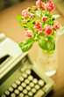 roses and old type-writer