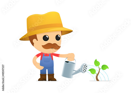 Vector: funny cartoon farmer funny cartoon farmer
