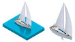 Vector isometric yacht Vector isometric yacht