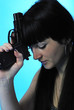 beautiful girl with weapon