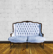 retro sofa in colorful room