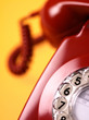 Red Phone on Yellow Background Red Phone on Yellow Background