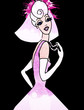 sposa stilizzata in rosa su sfondo nero