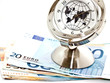 global model clock with Euro banknotes global model clock with Euro banknotes