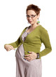 Pregnant woman shows her belly
