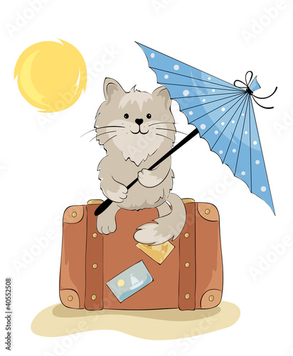 Vector: Cat in the vacation Cat in the vacation