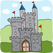 Fairytale castle kingdom cartoon style