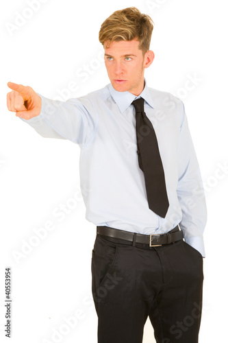 Photo: businessman pointing his index businessman pointing his index