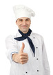 Smiling chef showing thumb up Smiling chef showing thumb up