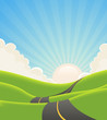 Blue Summer Landscape Road