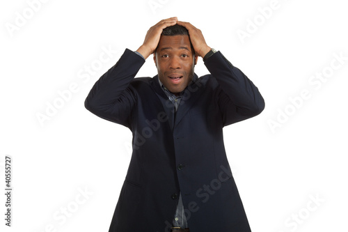 Photo: Portrait african man on white background Portrait african man on white background