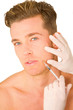 young man doing botox injections
