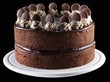 Two Layere Chocolate Cake; Black Background
