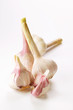 Fresh garlic, one bulb halved
