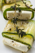 Fried sheep's cheese wrapped in courgette with thyme