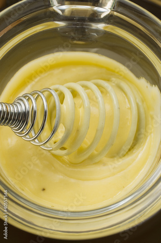 Photo: Hollandaise sauce in small glass pan Hollandaise sauce in small glass pan