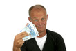 Young man with his money